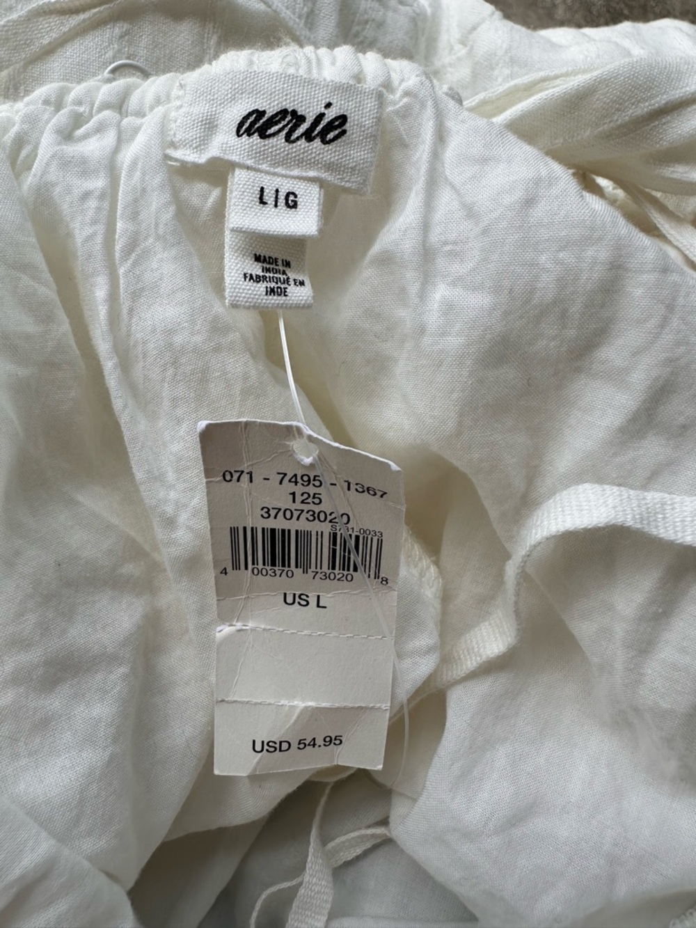 Aerie Ivory Crochet Babydoll Dress Boho Summer Flowy Size L NWT - Picture 9 of 9